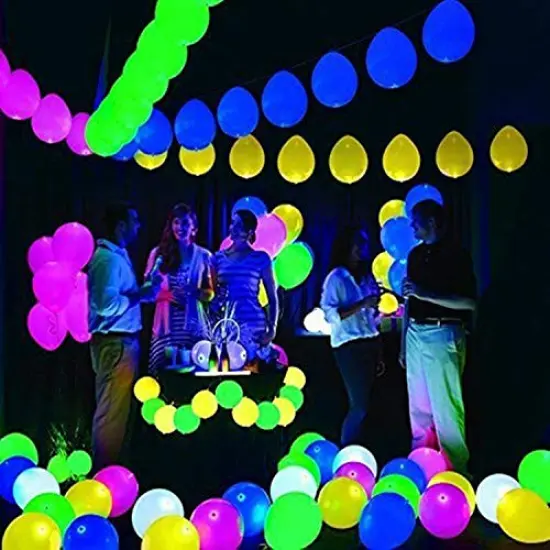20 LED Light-Up Balloons in Mixed Colors - Flashing and Glow-in-the-Dark for 24 Hours, Ideal for Birthday Parties, Glow Parties, Wedding, Halloween, and Christmas Decorations {1}