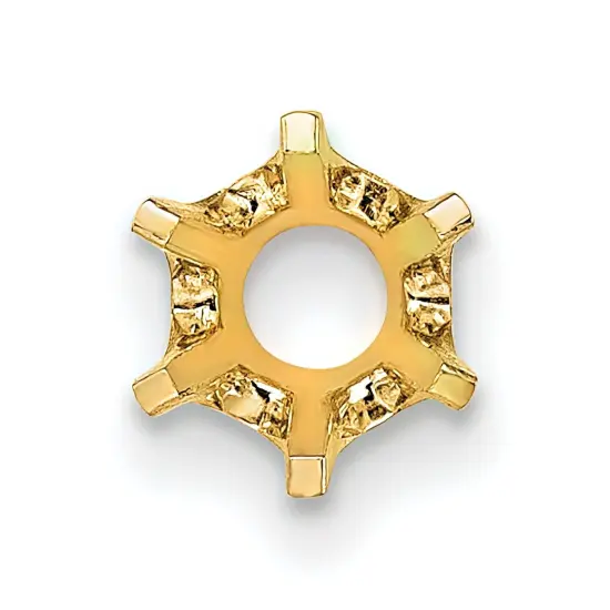 14K Gold 6 Prong Round Low Base Setting 3mm {2}