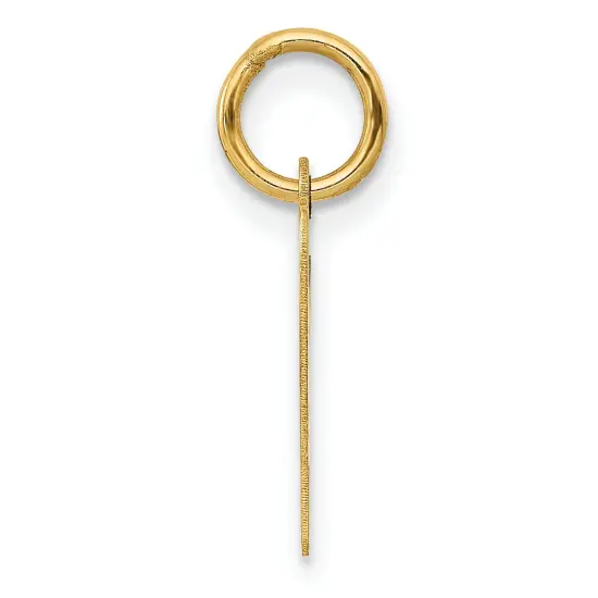 14K Yellow Gold Small Script Initial Letter P Charm Jewerly 17mm x 8mm {3}
