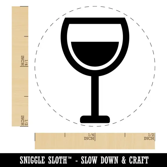 Wine Glass Half Full Self-Inking Rubber Stamp for Stamping Crafting Planners Sky Blue {1}