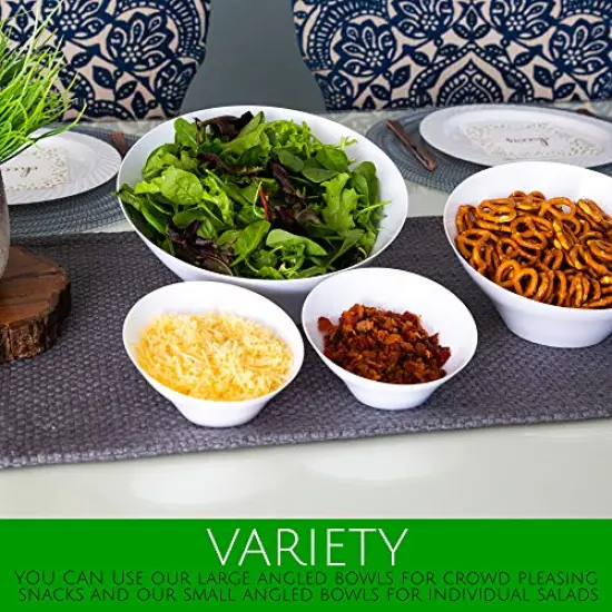 8 Pck Disposable Angled Plastic Bowls Round Small Serving Bowl, Elegant for Party's, Snack, or Salad Bowl, Clear Pack of 8 {6}