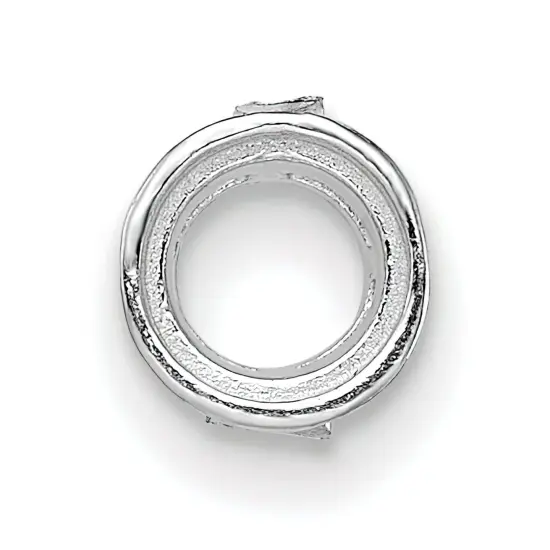 14K White Gold Round Stone Seat Bezel Setting (2.40 To 8.20Mm) {2}