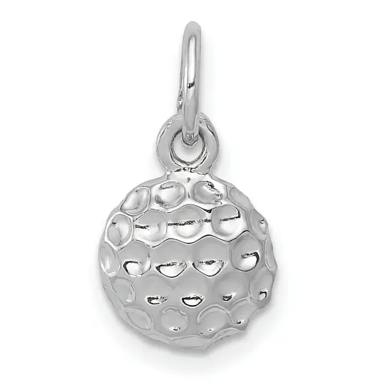 14K White Gold Golf Ball Charm Sports Jewelry Pendant 15mm x 9mm {1}