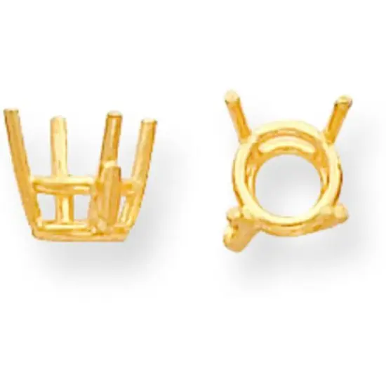 14K Gold 4 Prong Round Basket Setting 8.2mm {1}