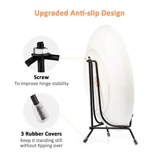 Mocoosy 6 Pack 3 Size Improved Anti-Slip Plate Stands for Display, 4 6 8 Inch Plate Holder Display Stands, Black Iron Wire Easel Picture Frame Stand for Photos, Decorative Platter, Dish and Table Arts {5}