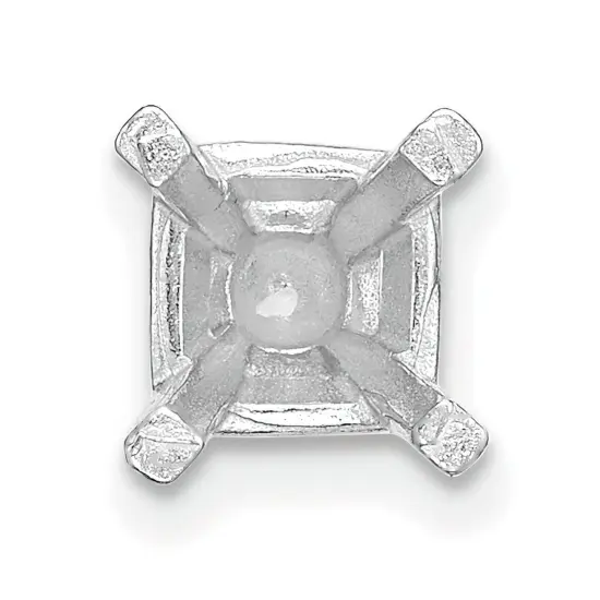 14K White Gold 4 Prong Princess Peg Center Head 6mm {2}