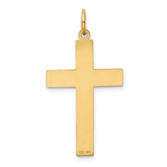 14K Gold Laser Designed Cross CharmPendant Jewelry 31 x 17 mm {3}