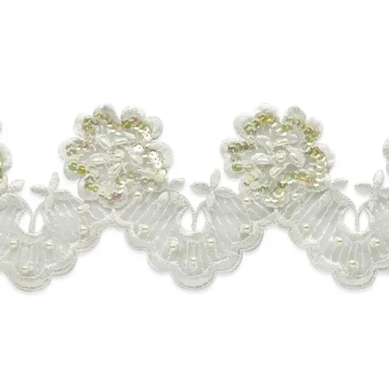 3 1/2" Vintage Rose Lace Trim White {1}