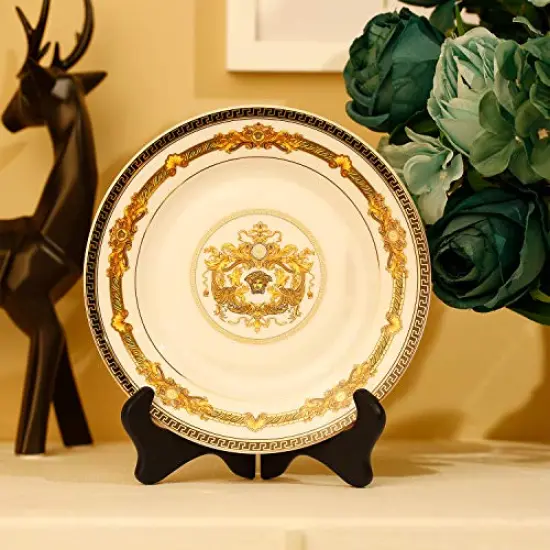 2 Packs Wooden Plate Stands for Display, Plate Holder Display Stand, Picture Frame Stand Easels, Tabletop Art Holder, Decorative Book Dish Stand {3}