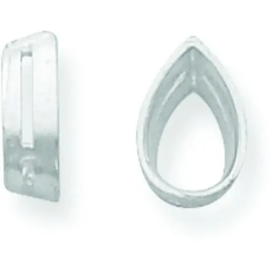 14K White Gold Pear Airline Bezel Setting 10x6.75mm {1}