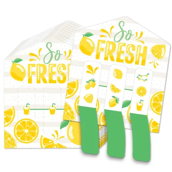 Big Dot of Happiness So Fresh - Lemon - Citrus Lemonade Party Game Pickle Cards - Pull Tabs 3-in-a-Row - Set of 12 {1}