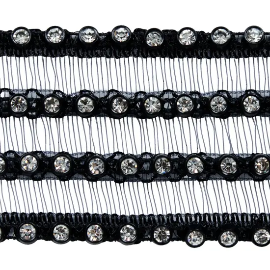 Aliya 1-1/2" Wide 4 Row Rhinestone Trim {1}