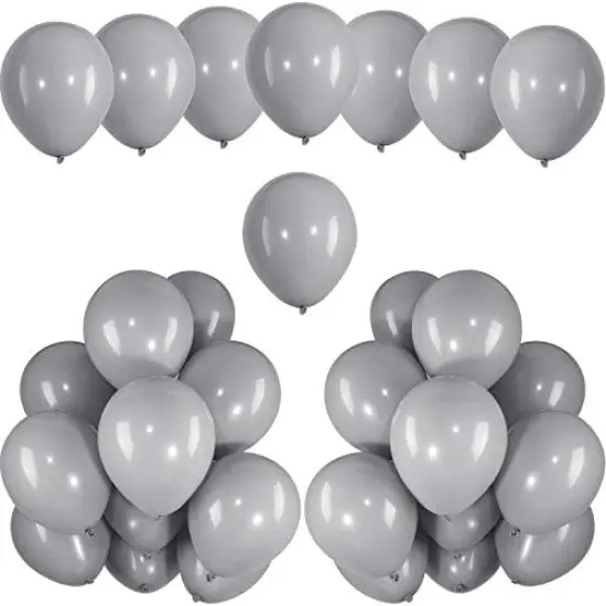 100 Pack 12 Inch Gray Balloons - Latex Balloons for Weddings, Birthday Parties, Bridal Showers, and Party Decorations {1}