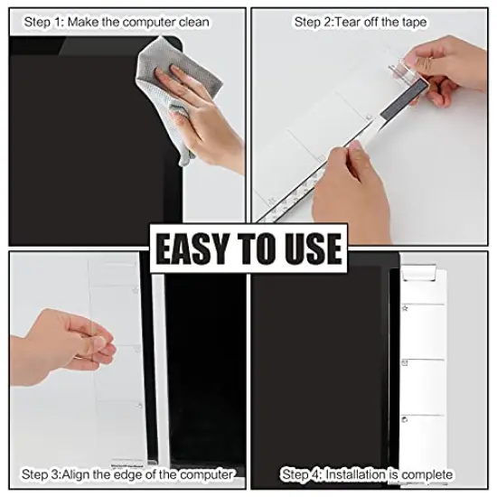 Multifunction Computer Monitor Memo Board - Transparent Computer Side Panel Memo Creative Monitor Side Panel with Phone Holder Suitable for Office Home Desktop (Left and Right) 1 Set {4}