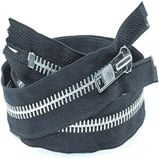 YKK #10 Extra Heavy Duty Black Aluminum Closed Bottom Zipper - Choose Your Length - Color Black - Made in The United States (1 Zipper Per Pack) (30" Inches) {1}