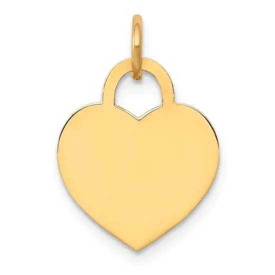 14K Gold Heart Charm 0.558 grams Jewerly 19mm x 12mm {1}
