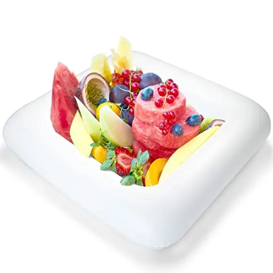 Novelty Place Inflatable Ice Serving Buffet Bar - Salad Food & Drinks Cooler Serving Tray for Summer Party Picnic & Camping (Pack of 1, 25 Inches) {1}