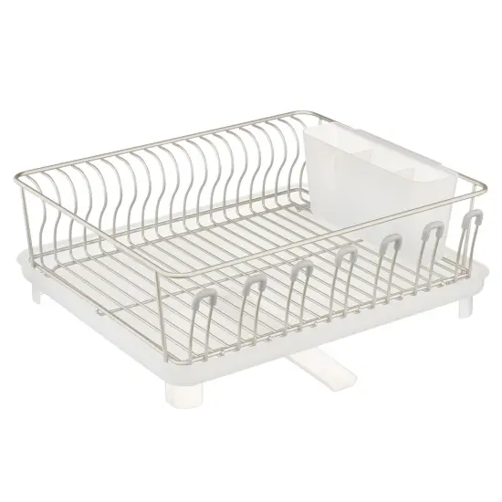 mDesign Large Kitchen Dish Drying Rack with Swivel Spout {5}