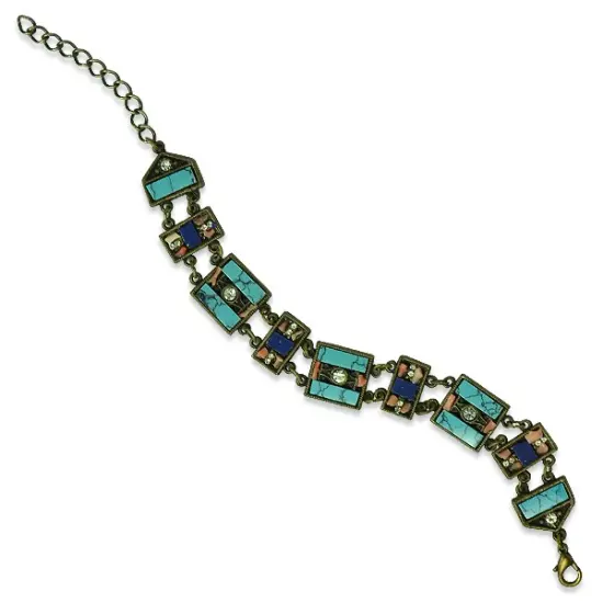 Antique Inspired Gemstones with Turquoise Bracelet {1}