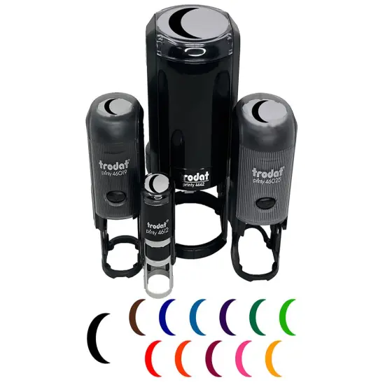 Moon Partial Self-Inking Rubber Stamp for Stamping Crafting Planners Purple {2}