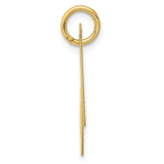 14K Yellow Gold Large Fancy Script Initial N Charm Jewerly 22mm x 17mm {2}