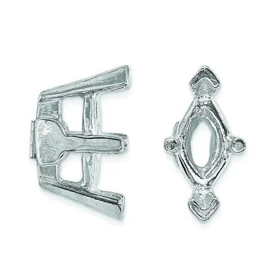 14K White Gold 6 Prong Marquise V-End Setting 8x4mm {2}