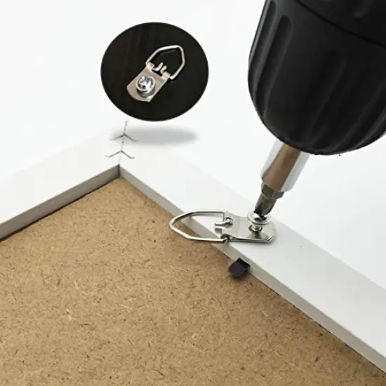 EesTeck 150 Pack Small D-Ring Steel Picture Hangers with Screws Picture Frames Picture Hang Solutions, for Hanging Clock Paintings Artwork Picture Frame Hook Photos {6}