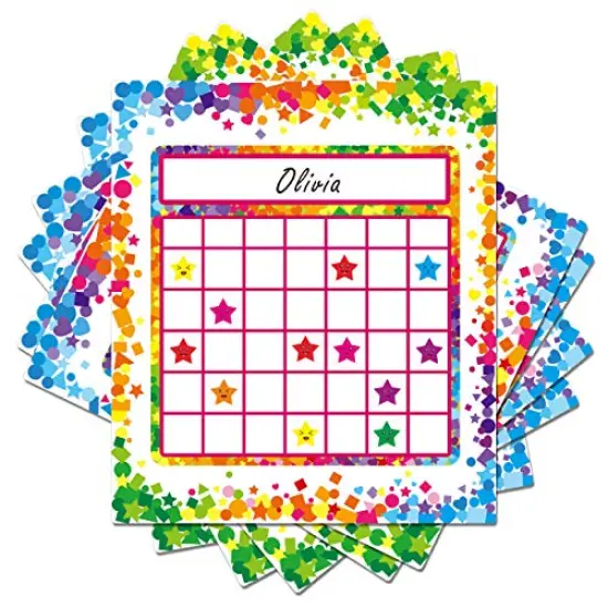 90 Pack Classroom Incentive Chart in 2 Designs with 2640 Star Stickers for Classroom Teaching or Family Using {3}