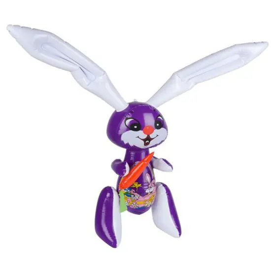 Large 40" Dark Purple Inflatable Easter Bunny Rabbit With Carrot Toy Decoration {1}