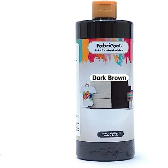 Dark Fabric Paint - 8.5 oz / 250ml, Dark Brown, Ideal for Restoring or Changing the Color of Couches, Chairs, Upholstery, Soft Furnishings, Car Interiors, Clothing, and Footwear {1}