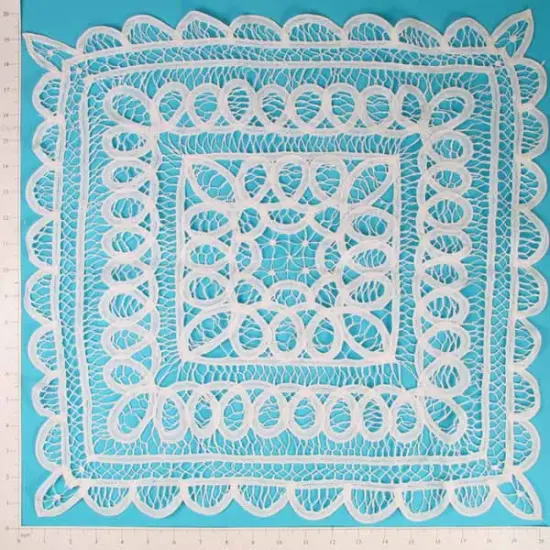 Battenburg Square Doily - White - 22" {1}