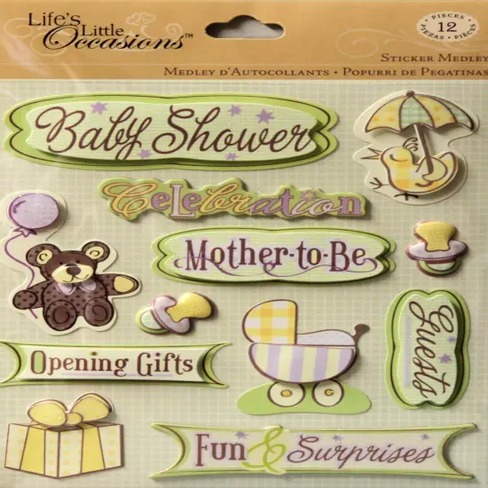 K & Company Life's Little Occasions Baby Shower Dimensional Stickers Medley {1}