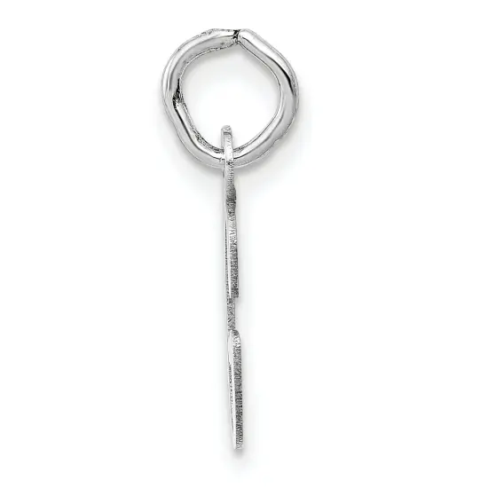 14K White Gold Small Slanted Block Initial G Charm Jewerly 15mm x 5mm {3}