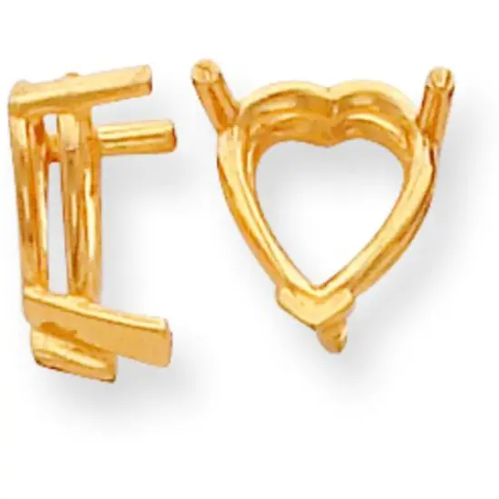 14K Gold 3 Prong Heart V-End Setting 2mm {1}