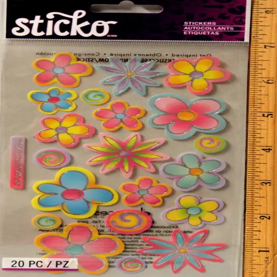 Sticko Vellum Flowers Metallic Stickers {1}