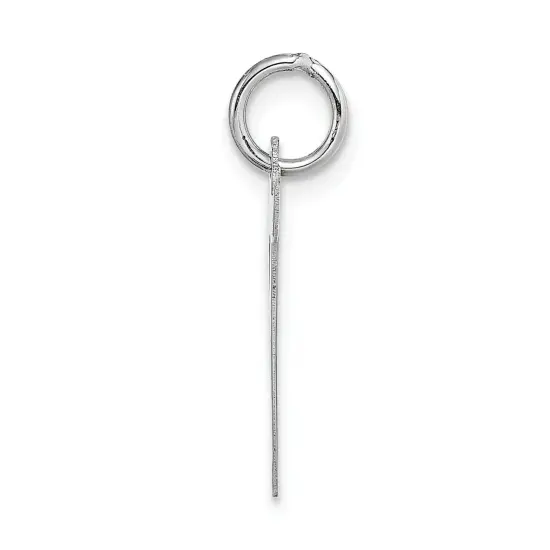 14K White Gold Large Script Initial Letter T Charm Jewerly 22mm x 12mm {4}