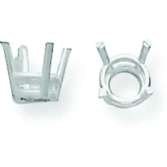 14K White Gold 4 Prong Round Basket Setting 3.3mm {1}