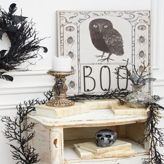 Boo Owl Halloween Light-Up Led Wall Art Decor Decoration 15.75 x 0.98 x 23.75 Inches. {3}