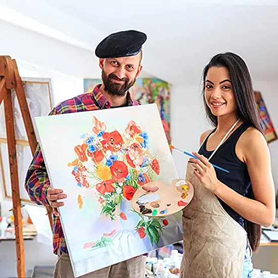 60-Piece Paint Brush Set Round and Flat Small Brushes Bulk for Detail Painting {4}