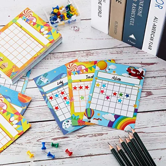 Sticker Chart Incentive Chart for Classroom Sticker Chart for Kids Behavior and 1760 Colorful Star Stickers for Classroom Teaching or Family Using (122 Pieces) {6}