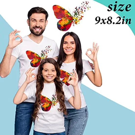 5 Pieces Butterfly Iron on Patches Heat Transfer Colorful Cute Stickers Washable DIY Iron on Transfer Decals for T-Shirt Jeans Backpacks Families Clothing Hat DIY Applique, 5 Styles {4}