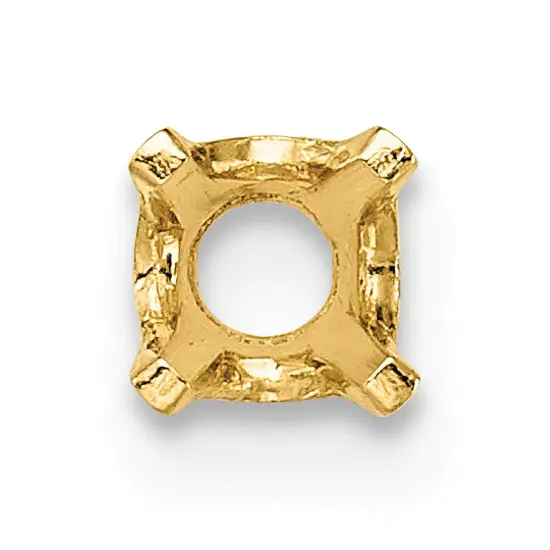 14K Gold 4 Prong Round Open Back Setting 3.9mm {2}