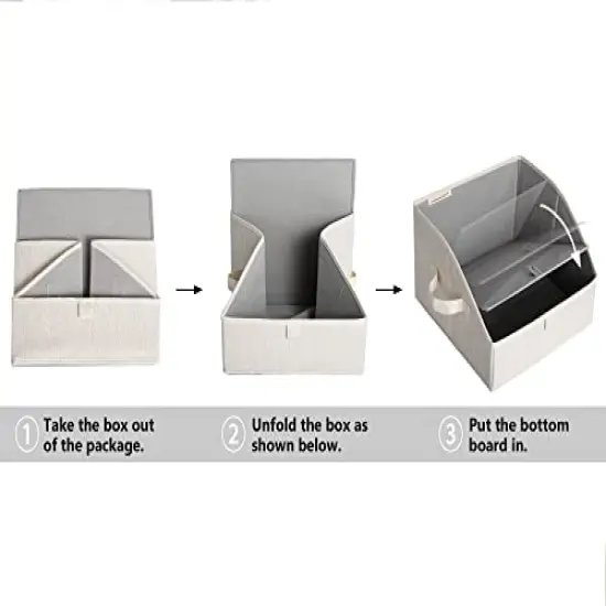 StorageWorks Closet Storage Bins, Trapezoid Storage Box for Shelves, Fabric Closet Bins and Organizing Baskets, Small, 3-Pack, Mixing of Beige, White & Ivory {2}