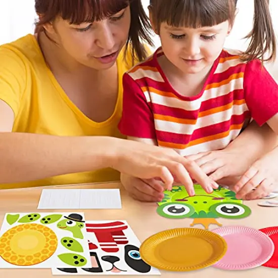 12 Paper Plate Art Kit Toy for 3, 4, 5 Year Old Boys Girls Toddlers, DIY Animal Art Supplies For Children Preschool Classroom/ Birthday/ Party Favor/ Christmas Game Crafts {5}