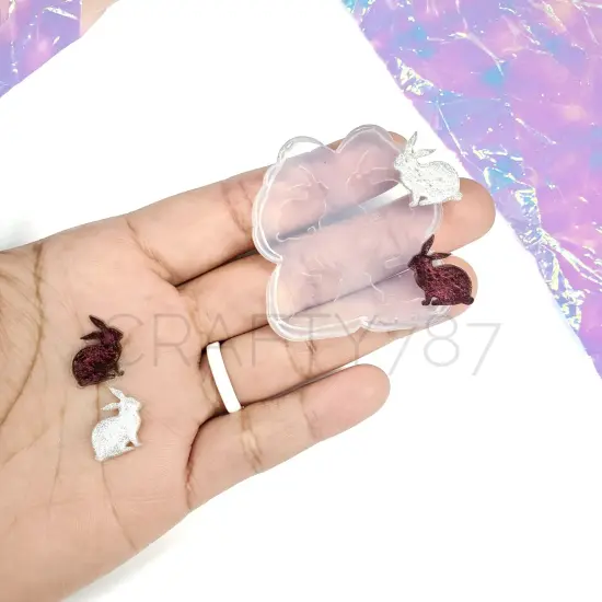 Bunny Studs Earring Silicone Mold(B11) {1}