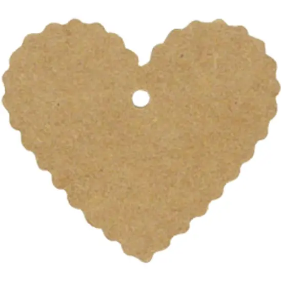 Wrapables 50 Gift Tags/Kraft Hang Tags with Free Cut Strings for Gifts, Crafts & Price Tags Heart {1}