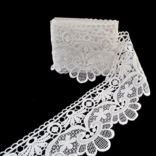 eZthings Venise Edging Lace Trim from Eyelet Fabric for DIY Craft Venice Trims Mini Flowers {1}