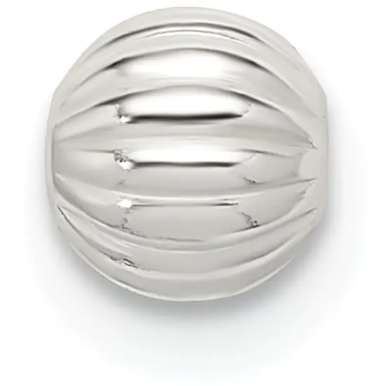 Sterling Silver 5.0mm Corrugated Round Beads 1.5mm Hole - Pack of 6 {1}