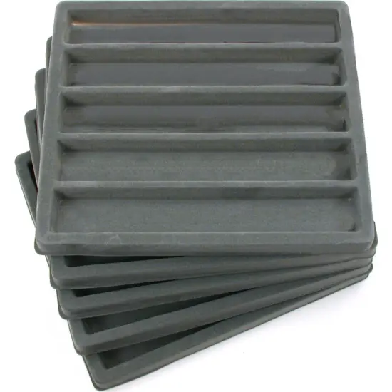 5 Gray 5 Slot 1/2 Size Jewelry Display Tray Inserts {1}
