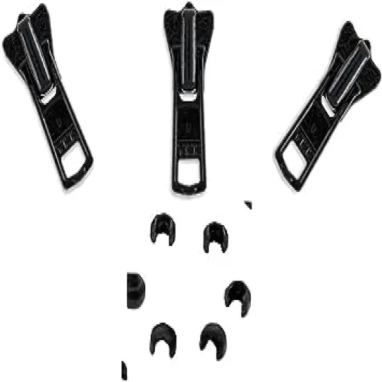 Zipper Repair Solution - #3 YKK Jacket Molded Vislon Sliders with Top Stops Included - Color: Black (3 Sliders Per Pack) Made in The United States {1}